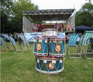 Drumhead on Steyne Green outside the hotel